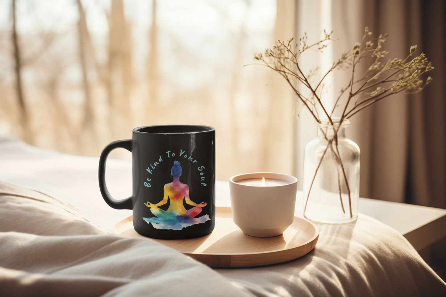 "Be Kind to Your Soul" Mindful Spirit Coffee Mug I Yoga Inspirational Gift I Self-Care Mug I Meditation Coffee Cup