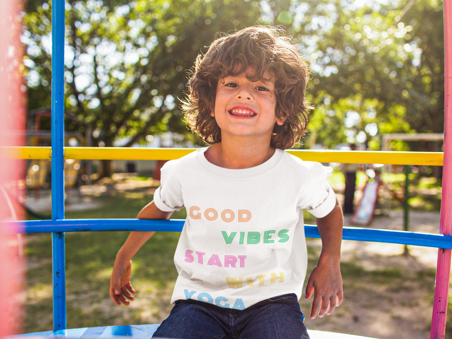 Good Vibes Start With Yoga Youth Yoga Tee - Yoga Apparel for Kids I Kids Cool Yoga T-Shirts I Self-Care Meditation Apparel
