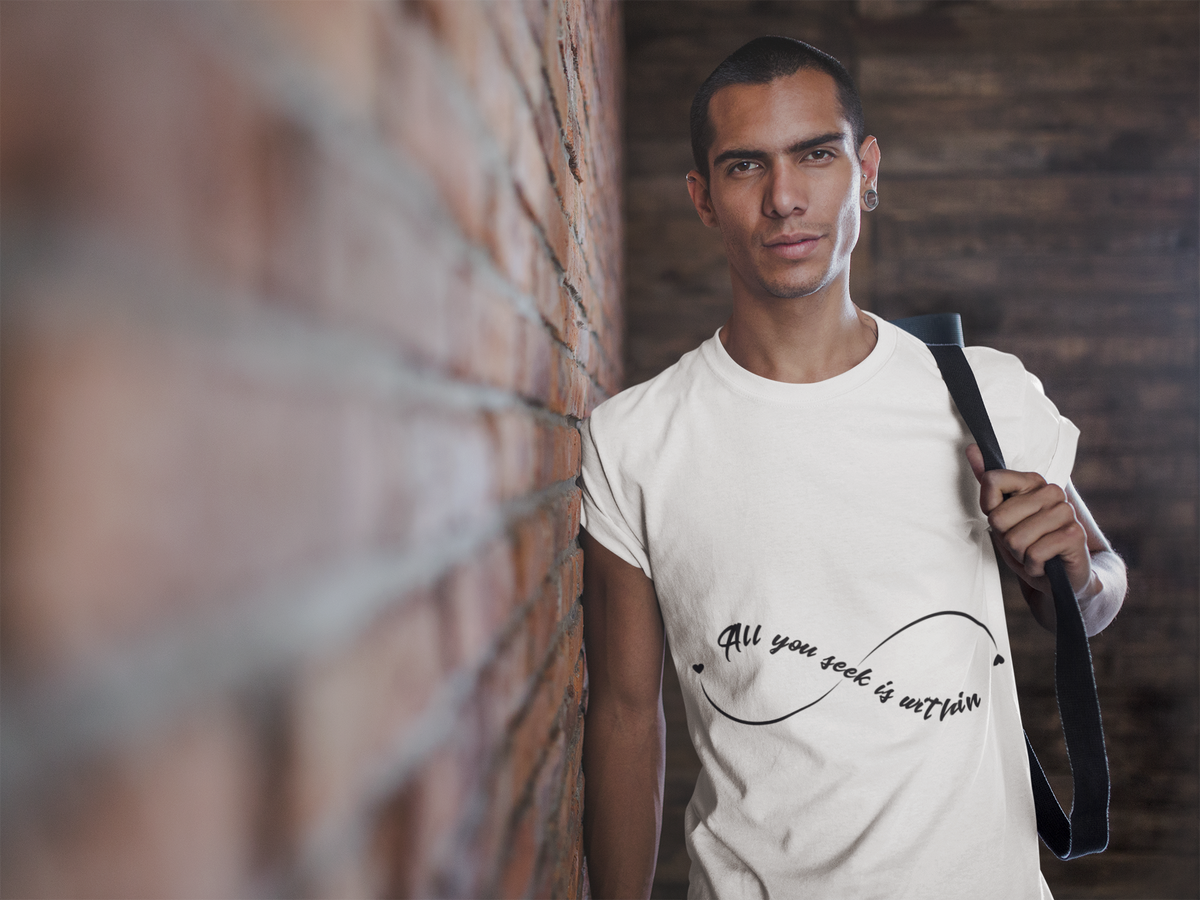 All You Seek Is Within Yoga T‑Shirt - Infinity Symbol Tee I Namaste Shirt I Meditation Gift For Yoga Lovers I Zen Vibes Tee