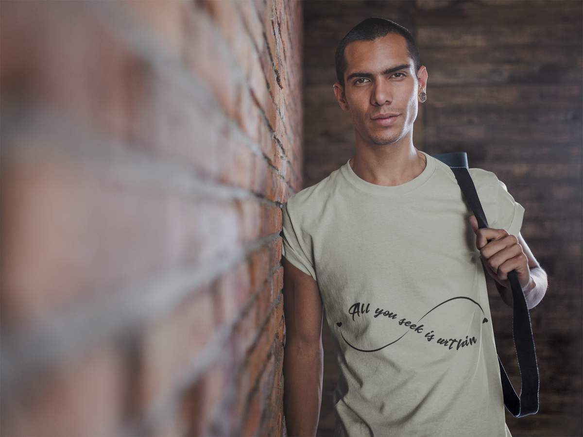 All You Seek Is Within Yoga T‑Shirt - Infinity Symbol Tee I Namaste Shirt I Meditation Gift For Yoga Lovers I Zen Vibes Tee