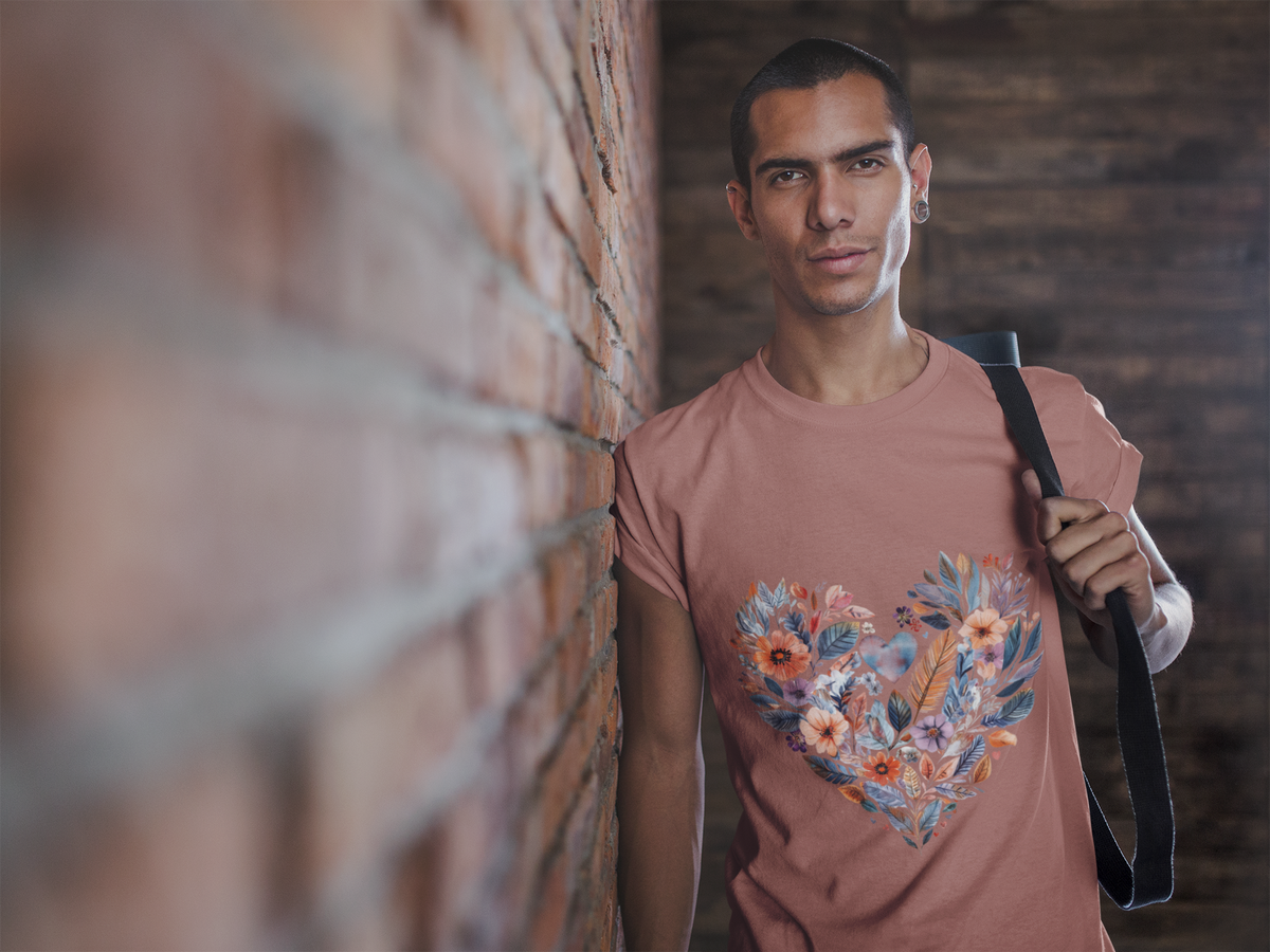 Floral Heart Yoga T-Shirt - Watercolor Mandala Shirt I Meditation Shirt I Namaste Tee For Yogi