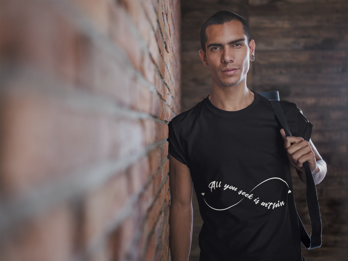 All You Seek Is Within Yoga T‑Shirt - Infinity Symbol Tee I Namaste Shirt I Meditation Gift For Yoga Lovers I Zen Vibes Tee