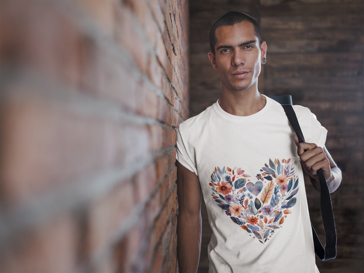 Floral Heart Yoga T-Shirt - Watercolor Mandala Shirt I Meditation Shirt I Namaste Tee For Yogi
