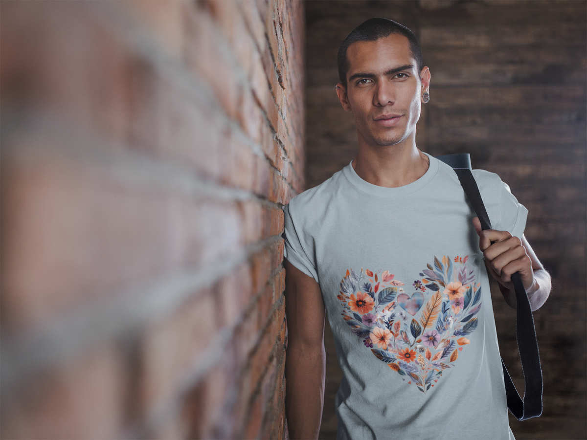 Floral Heart Yoga T-Shirt - Watercolor Mandala Shirt I Meditation Shirt I Namaste Tee For Yogi