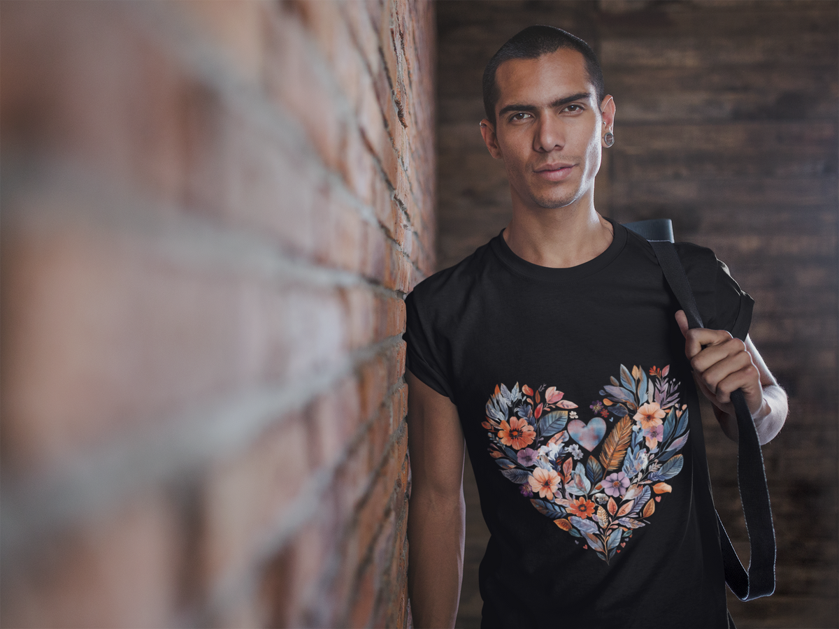 Floral Heart Yoga T-Shirt - Watercolor Mandala Shirt I Meditation Shirt I Namaste Tee For Yogi