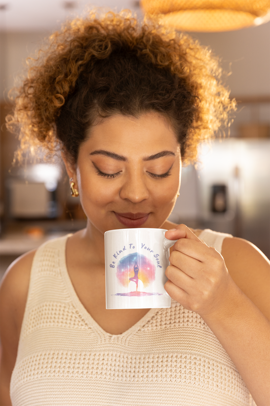 "Be Kind to Your Soul" Mindful Yoga Mug I Meditation Gift I Inspirational Coffee Cup I Self-Care Reminder I Yoga Lover's Present