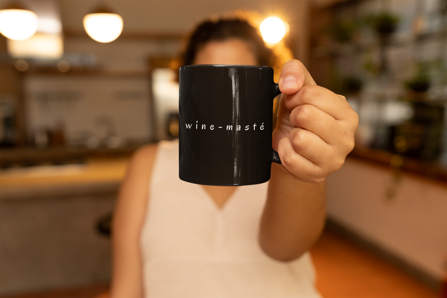 Wine-Maste Yoga Black Coffee Mug  I Humorous Gift for Coffee Lovers I Wine Enthusiasts I Home Decor I Relaxation I Meditation