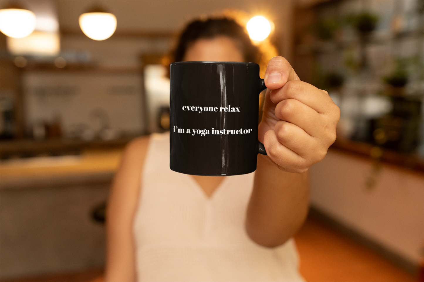 Everyone Relax I'm A Yoga Instructor - Yoga Instructor Coffee Mug I Relaxation Mug I Gift for Yogis I Motivational Drinkware I Yoga Lover Mug I Black Coffee Cup