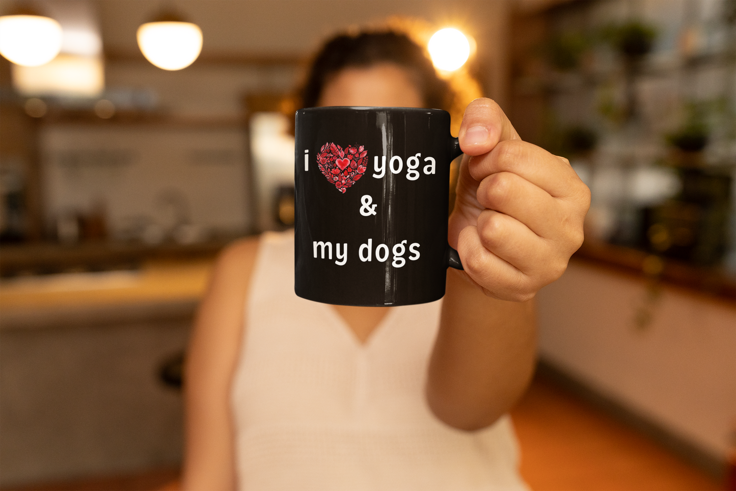 I Love Yoga & My Dogs Coffee Mug I Dog Lover Gift I Yoga Enthusiast Ceramic Cup I Pet Lover Mug I Black Coffee Cup