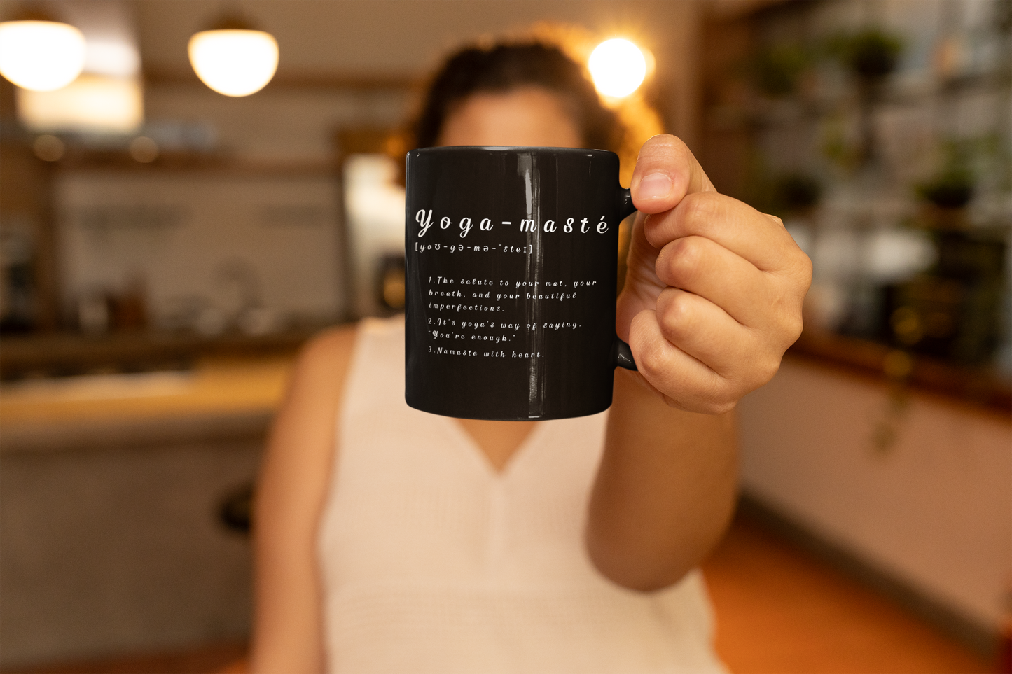Yoga-Maste Black Coffee Mug I 11oz Inspirational Gift I Relaxation I Meditation I Yoga Lover I Mindfulness I Gift for Her I Self-Care