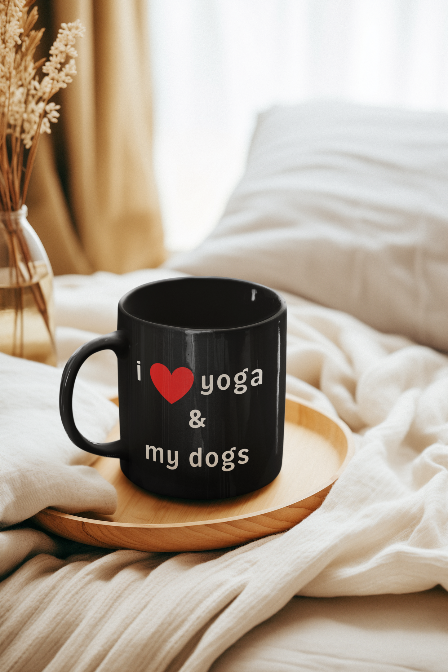 I Love Yoga & My Dogs Coffee Mug I Dog Lover Gift I Yoga Enthusiast Ceramic Cup I Pet Lover Mug I Black Coffee Cup