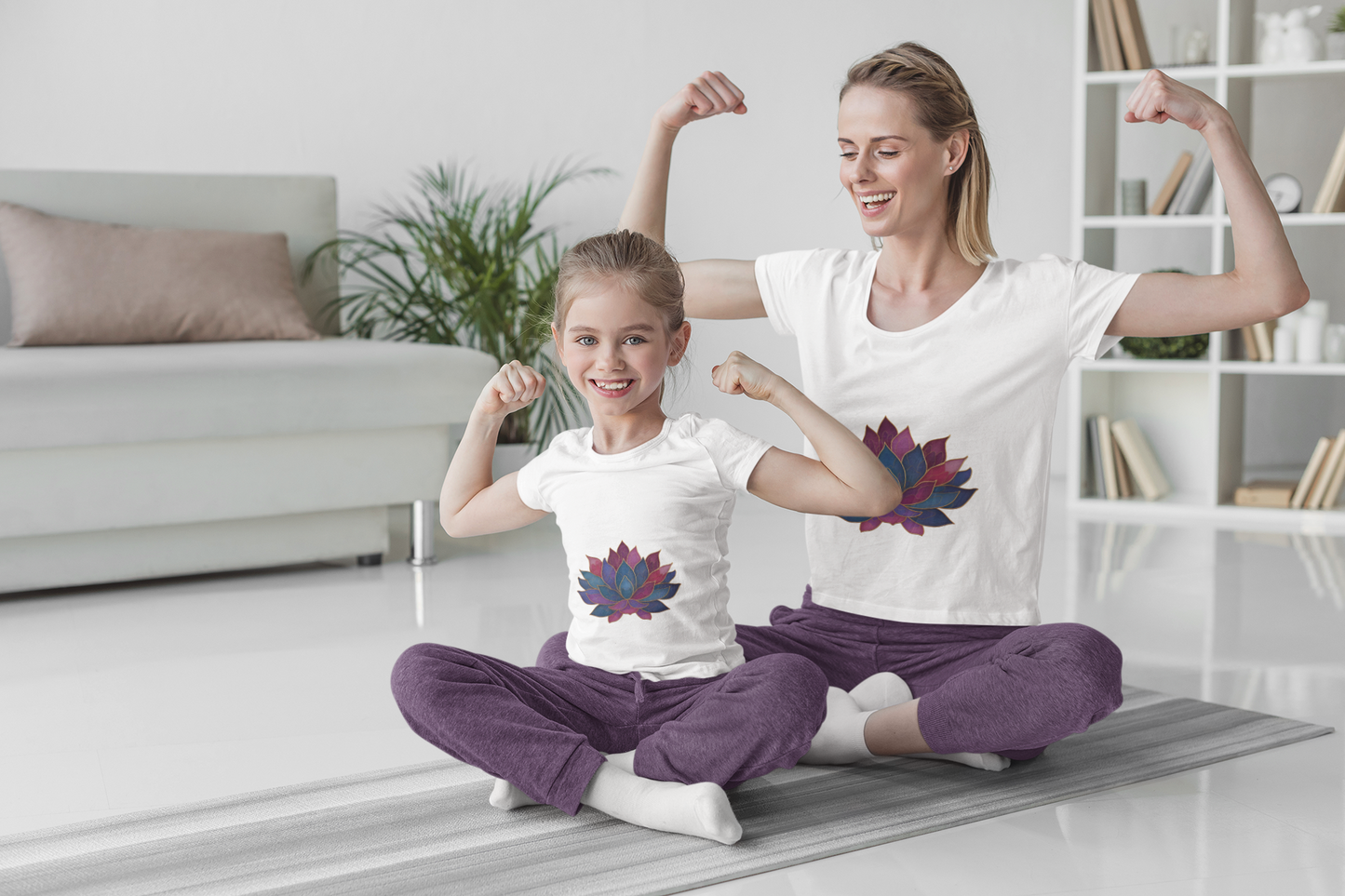 Youth Lotus Flower Yoga Tee | Bohemian Style Shirt for Kids I Summer Fashion for Young Yogis I Gift for Nature Lovers I Relaxed Fit T-Shirt