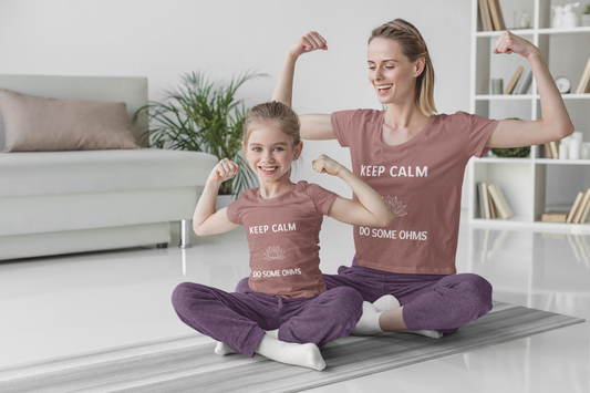 Keep Calm Do Some Ohms - Youth Meditation Tee I Yoga T-Shirt I Mindfulness Apparel I Gift for Kids I Relaxation & Inspirational Wear