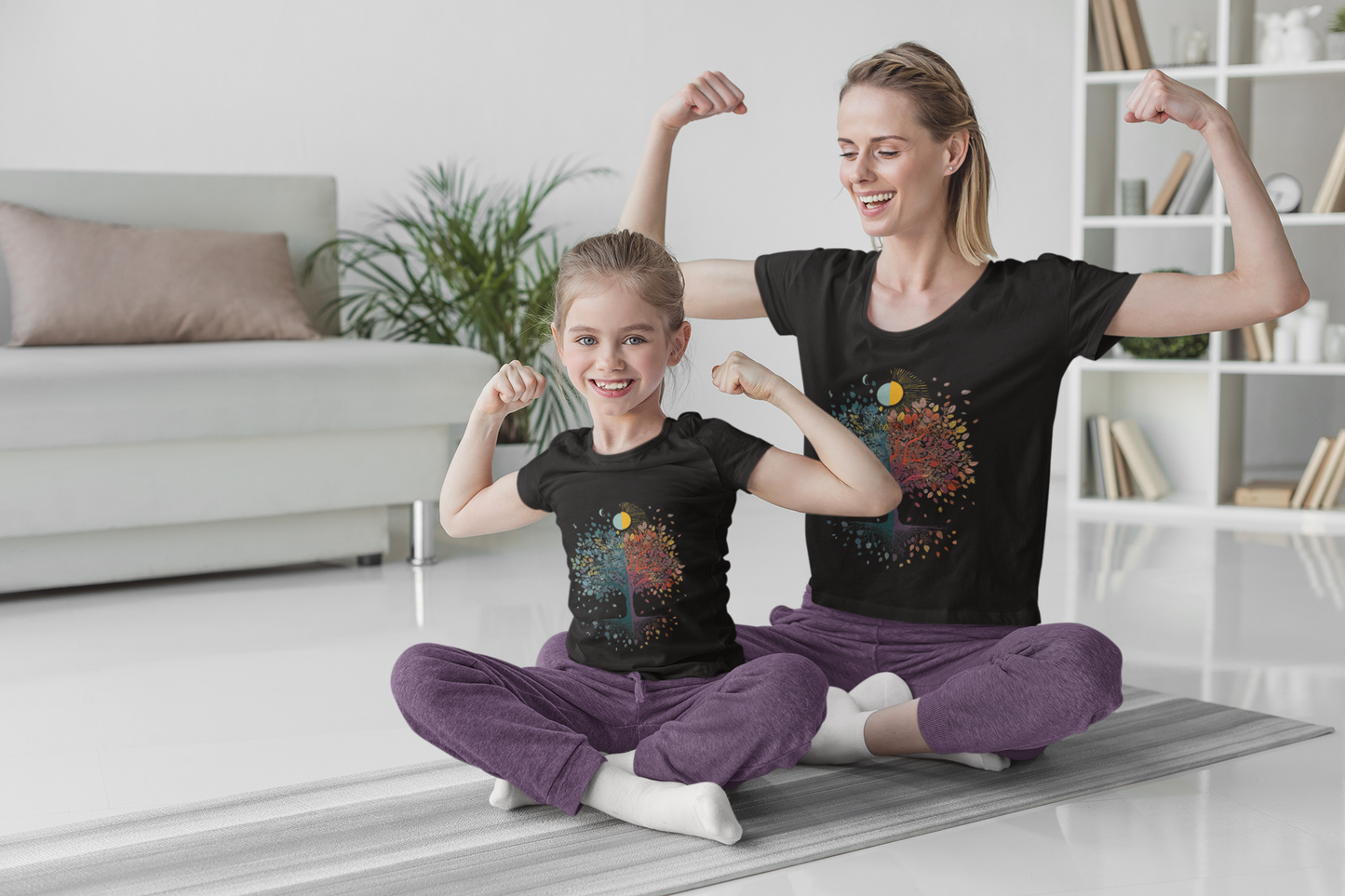 Tree Of Life Youth Yoga Tee I Nature Shirt for Kids I Tree Design Summer Apparel for Young Yogis