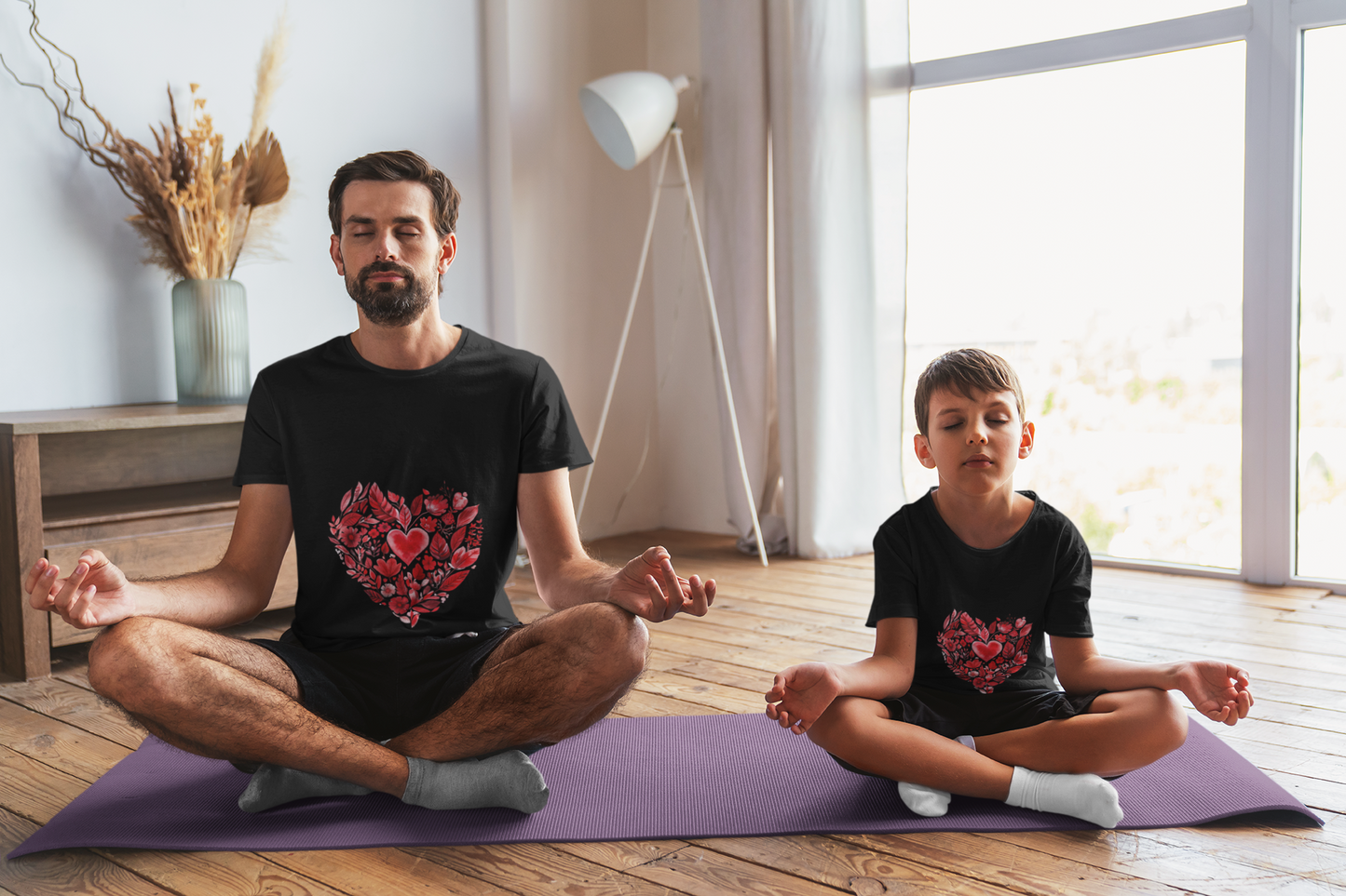 Heart Blossom Youth Tee - Cute Gift for Kids I Summer & Yoga T-Shirt I Floral Design I Birthday Outfit I Valentine's Day Wear