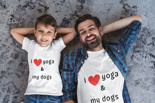 I Love Yoga & My Dogs Unisex Jersey Tee - Perfect Gift for Yoga Enthusiasts and Dog Lovers