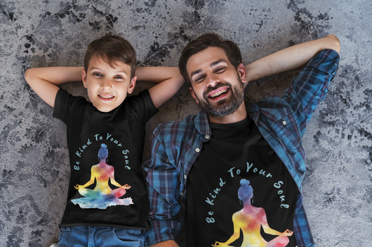 "Be Kind To Your Soul" Youthful Tee - Kids Yoga T-Shirt I Mindfulness & Inspirational Apparel I Gift for Young Yogis