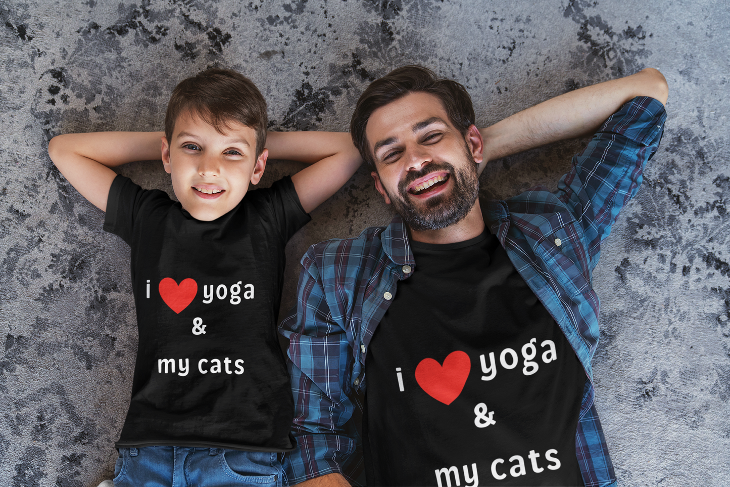 I Love Yoga & My Cats Tee | Cat & Yoga Lovers T-Shirt I Yoga Unisex Tee Gift for Cat Moms & Yogis I Self-Care Meditation Apparel