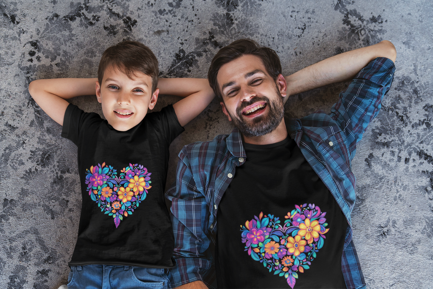 Floral Heart Youth Yoga Tee - Cute Kids T-Shirt I Spring Outfit for Young Yogis I Birthday Gift I Flower Design Top I Children's Fashion