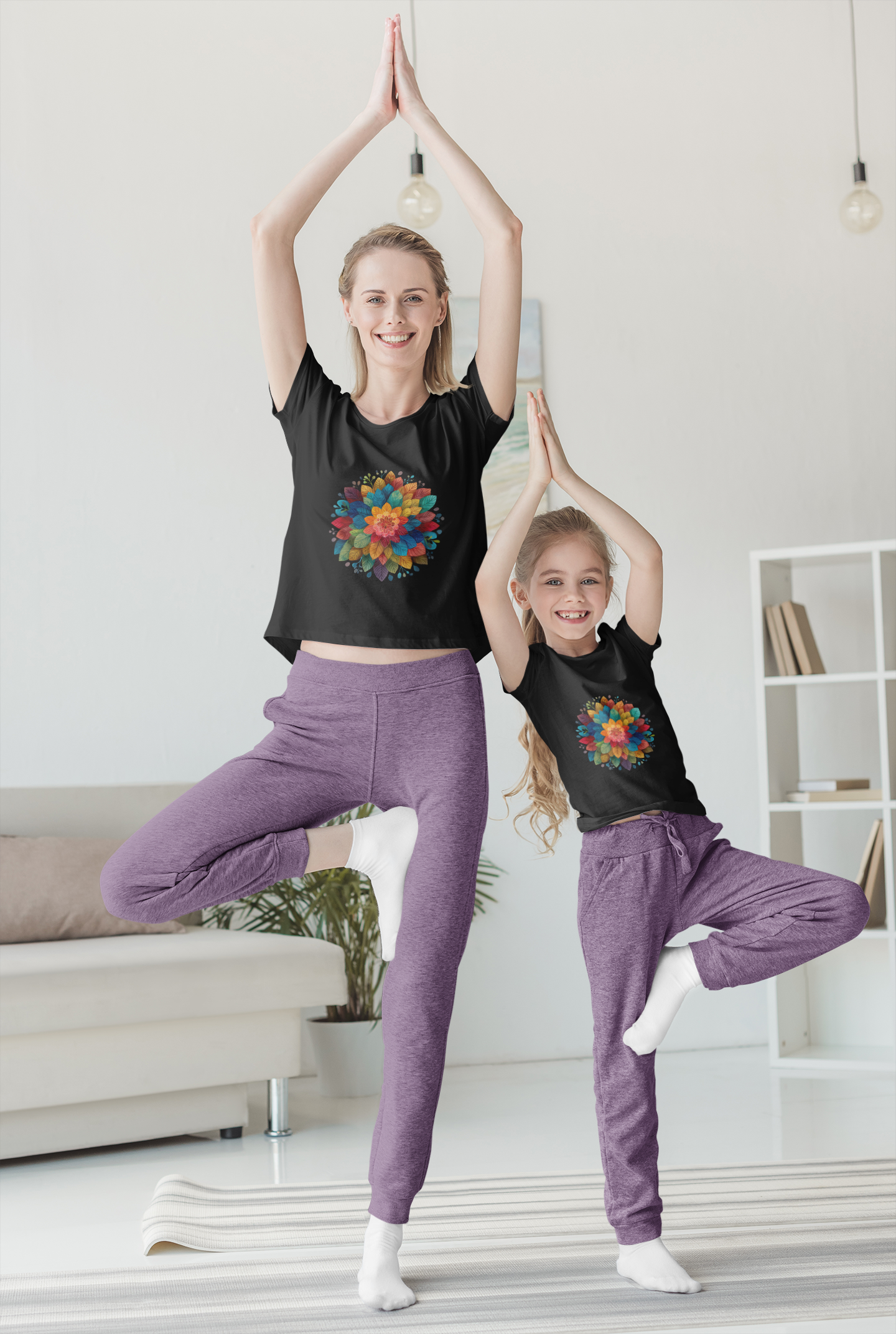 Vibrant Mandala Yoga Unisex Tee I Colorful Graphic T-Shirt I Nature Lover Gift I Yoga Self-Care Meditation Apparel