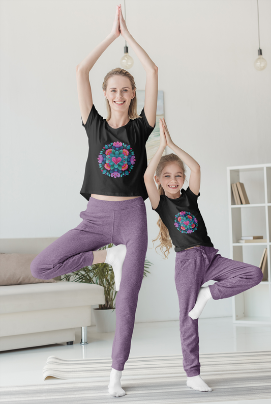 Colorful Mandala Youth Tee for Yoga I Kids T-Shirt I Summer Top I Yoga Gift for Girls I Birthday Present I Flower Graphic Tee